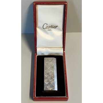 CARTIER Pentagon ACCENDINO TASCA ARGENTO Briquet SILVER LIGHTER Paris France BOX