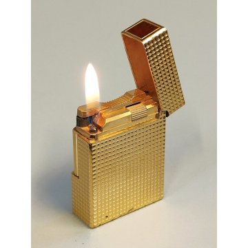 St Dupont ACCENDINO TASCA Paris France DORATO GOLDEN LIGHTER Briquet Plaque Or