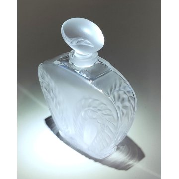 Lalique BOTTIGLIA PROFUMO CRISTALLO Singapore Fleur FIRMATA vaso BOTTLE France