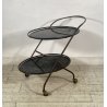 CARRELLO BAR VINTAGE ANNI 50/60 OTTONE VETRO 2 PIANI BAR CART ROTELLE DESIGN