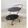 CARRELLO BAR VINTAGE ANNI 50/60 OTTONE VETRO 2 PIANI BAR CART ROTELLE DESIGN