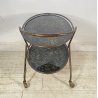 CARRELLO BAR VINTAGE ANNI 50/60 OTTONE VETRO 2 PIANI BAR CART ROTELLE DESIGN