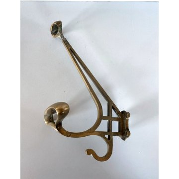 SET 5pz ANTICO APPENDIABITI DA PARETE OTTONE BRAS COAT HANGER ART DECO ANNI '30