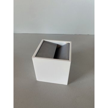 POSACENERE PORTAOGGETTI CUBO BIANCO 6x6x6 cm DESIGN Bruno Munari PER DANESE 1957