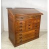 ANTICO MOBILE BANCONE CASSETTIERA UFFICIO CREDENZA 13 CASSETTI RIBALTA NOCE 1800