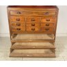 ANTICO MOBILE BANCONE CASSETTIERA UFFICIO CREDENZA 13 CASSETTI RIBALTA NOCE 1800
