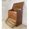 ANTICO MOBILE BANCONE CASSETTIERA UFFICIO CREDENZA 13 CASSETTI RIBALTA NOCE 1800