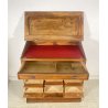 ANTICO MOBILE BANCONE CASSETTIERA UFFICIO CREDENZA 13 CASSETTI RIBALTA NOCE 1800