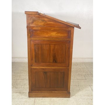 ANTICO MOBILE BANCONE CASSETTIERA UFFICIO CREDENZA 13 CASSETTI RIBALTA NOCE 1800