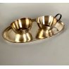 PICCOLO SET LATTE ZUCCHERO VASSOIO WMF ART DECO METALLO ARGENTATO MARTELLATO '30