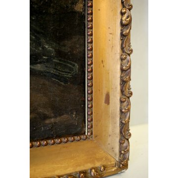 QUADRO DIPINTO OLIO TELA NATURA MORTA CACCIAGIONE CACCIA VOLATILI PRIMO '900
