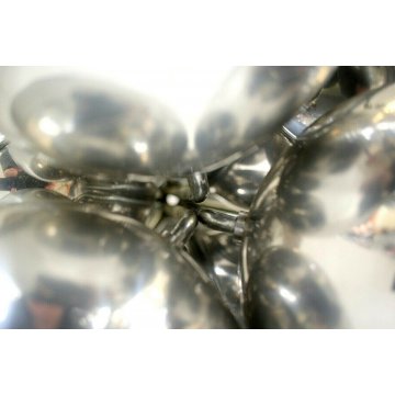 LAMPADARIO PLAFONIERA DESIGN LAMP 9 SFERE GLOBI BOCCE METALLO CROMATO ANNI 60