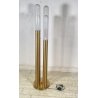 LAMPADA TERRA DESIGN ANNI 60/70 OTTONE VETRO PIANTANA VINTAGE 4 LUCI FLOOR LAMP