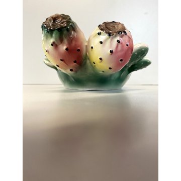 SVUOTATASCHE CACTUS CERAMICA SMALTO POLICROMO Calabria VINTAGE SOUVENIR D'ITALIE