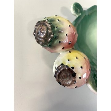 SVUOTATASCHE CACTUS CERAMICA SMALTO POLICROMO Calabria VINTAGE SOUVENIR D'ITALIE