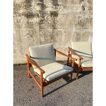 SET DIVANI DESIGN ANNI 50/60 DANESE TEAK STOFFA SOFA SALOTTO VINTAGE DANIMARCA