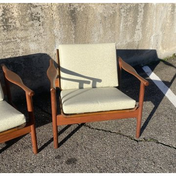 SET DIVANI DESIGN ANNI 50/60 DANESE TEAK STOFFA SOFA SALOTTO VINTAGE DANIMARCA