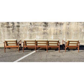 SET DIVANI DESIGN ANNI 50/60 DANESE TEAK STOFFA SOFA SALOTTO VINTAGE DANIMARCA