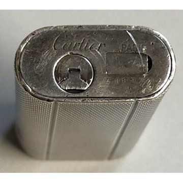 CARTIER Ovale ACCENDINO TASCA ARGENTO Briquet OLD SILVER LIGHTER Paris France