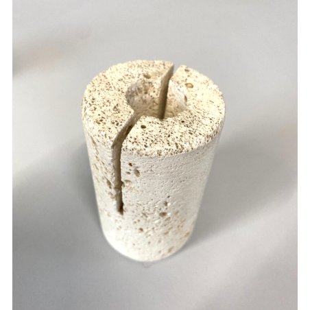 PORTA BUSTE DESIGN F.lli MANNELLI CILINDRO MARMO Travertino SCULTURA VINTAGE '70