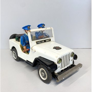 RARO GIOCO LATTA TIN TOY TN TOYS NOMURA Police Patrol Jeep JAPAN VINTAGE '50/'60