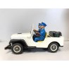 RARO GIOCO LATTA TIN TOY TN TOYS NOMURA Police Patrol Jeep JAPAN VINTAGE '50/'60