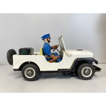 RARO GIOCO LATTA TIN TOY TN TOYS NOMURA Police Patrol Jeep JAPAN VINTAGE '50/'60