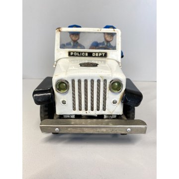 RARO GIOCO LATTA TIN TOY TN TOYS NOMURA Police Patrol Jeep JAPAN VINTAGE '50/'60