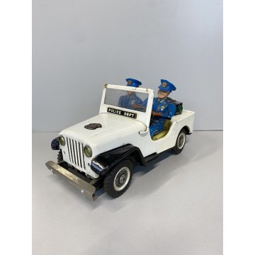 RARO GIOCO LATTA TIN TOY TN TOYS NOMURA Police Patrol Jeep JAPAN VINTAGE '50/'60