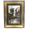 QUADRO DIPINTO OLIO TELA GINO DE SIMONE OPERA CITTA' VINTAGE ANNI 60 