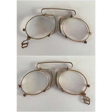 LOTTO 5 ANTICO OCCHIALE da NASO PINCE NEZ MONTATURA METALLO VITTORIANI '800/'900