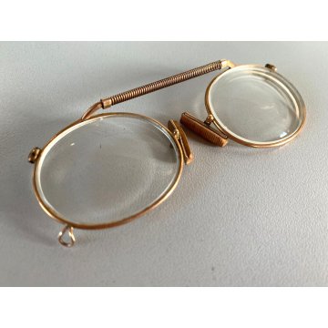 LOTTO 5 ANTICO OCCHIALE da NASO PINCE NEZ MONTATURA METALLO VITTORIANI '800/'900