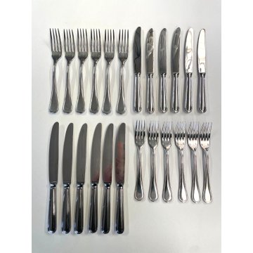 SERVIZIO POSATE SAMBONET X 6 PERSONE 24 PZ FORCHETTE COLTELLI ITALY FORK KNIFE