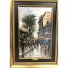 QUADRO DIPINTO OLIO TELA GINO DE SIMONE OPERA CITTA' VINTAGE ANNI 60 