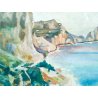 ANTICO QUADRO GIAN PIERO CASTELLI CAPRI 1925 DIPINTO OLIO TAVOLA EPOCA SORRENTO