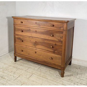 ANTICO COMÒ CASSETTONE 1800 CAPPUCCINO 4 CASSETTI LEGNO NOCE EPOCA GAMBA CIPOLLA