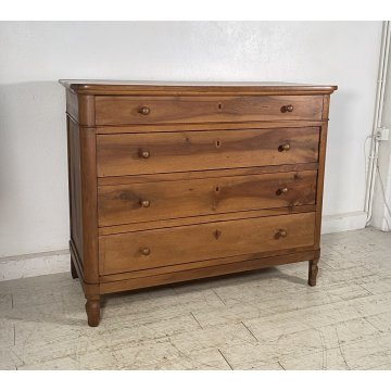 ANTICO COMÒ CASSETTONE 1800 CAPPUCCINO 4 CASSETTI LEGNO NOCE EPOCA GAMBA CIPOLLA