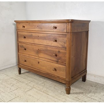 ANTICO COMÒ CASSETTONE 1800 CAPPUCCINO 4 CASSETTI LEGNO NOCE EPOCA GAMBA CIPOLLA