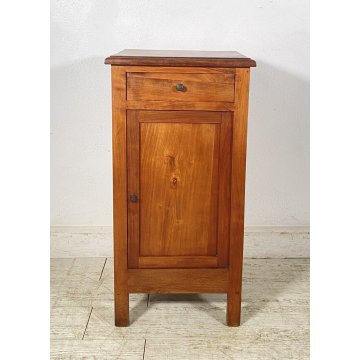 ANTICO COMODINO ARTE POVERA PRIMI 1900 LEGNO NOCE 1 ANTA EPOCA OLD RUSTICO BAITA