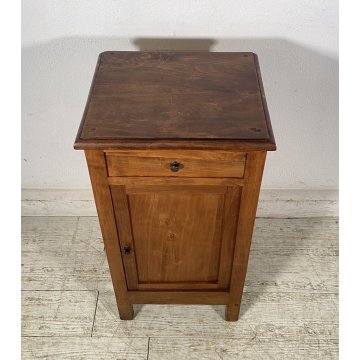 ANTICO COMODINO ARTE POVERA PRIMI 1900 LEGNO NOCE 1 ANTA EPOCA OLD RUSTICO BAITA