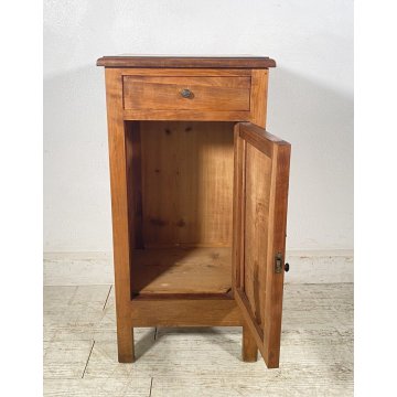 ANTICO COMODINO ARTE POVERA PRIMI 1900 LEGNO NOCE 1 ANTA EPOCA OLD RUSTICO BAITA