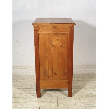 ANTICO COMODINO ARTE POVERA PRIMI 1900 LEGNO NOCE 1 ANTA EPOCA OLD RUSTICO BAITA