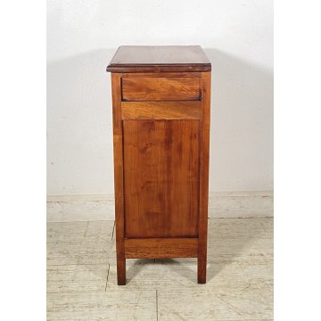 ANTICO COMODINO ARTE POVERA PRIMI 1900 LEGNO NOCE 1 ANTA EPOCA OLD RUSTICO BAITA