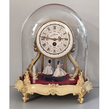 ANTICO OROLOGIO TAVOLO CAMINO Schmid EPOCA 900 OLD DESK CLOCK ballerine BAROCCO