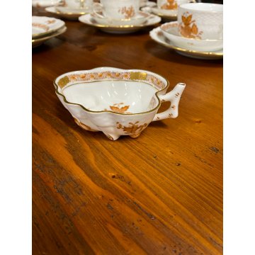 51 Pz SET TE CAFFE PORCELLANA BIANCA Herend Hungary DECORO BOUQUET Apponyi RUST