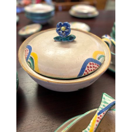 ANTICO GRANDE SERVIZIO PIATTI CERAMICA ICS MACS GAMBONE VIETRI 52 pz ANNI '20/30