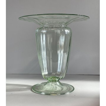 VASO COPPA VETRO Murano COSTOLATO Vittorio Zecchin MVM Cappellin 25cm/h ANNI '20