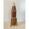 MACINA PEPE PEPINO MISSILE RAZZO ROCKET GRINDER PEPER MILL BRASS WOOD DESIGN '50