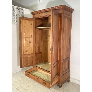 ANTICO ARMADIO RUSTICO GUARDAROBA 1900 LEGNO CILIEGIO 2 ANTE CASSETTO SPECCHIO