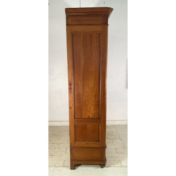 ANTICO ARMADIO RUSTICO GUARDAROBA 1900 LEGNO CILIEGIO 2 ANTE CASSETTO SPECCHIO